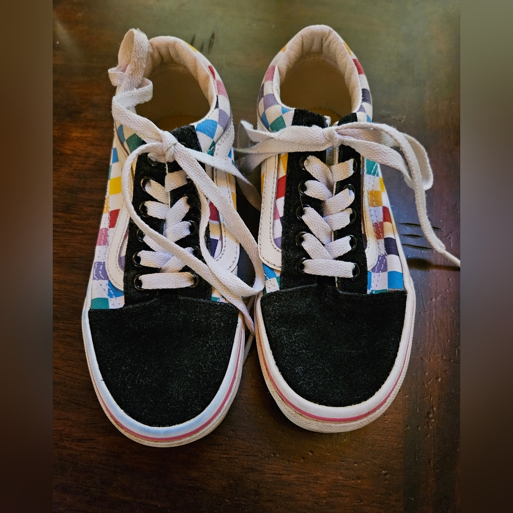 Vans Checkered Colorful Kids Sneakers SIZE 13.5
